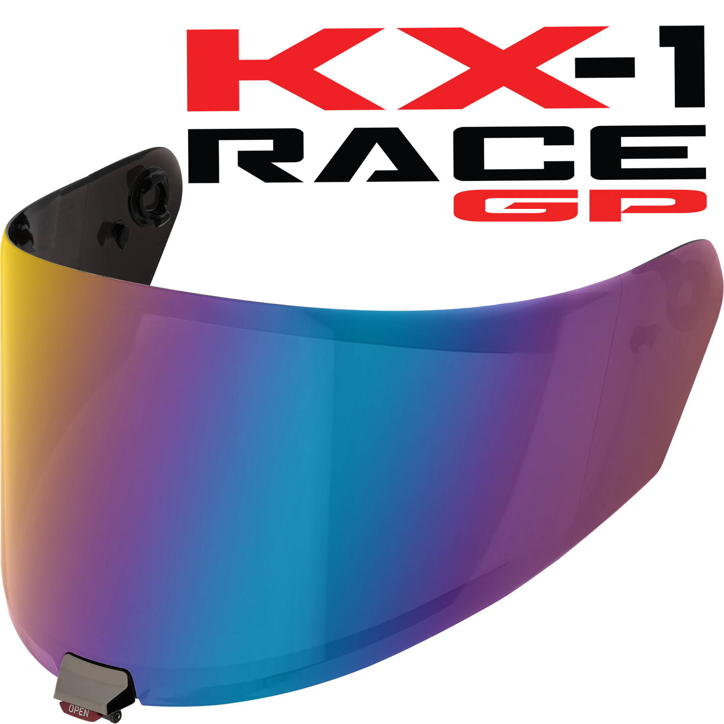 KYT KX-1 Race GP Iridium Rainbow Visor
